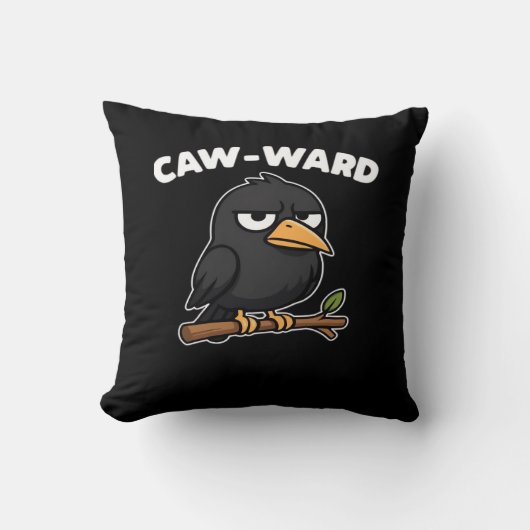 Caw-Ward Funny Quote クッション (正面)