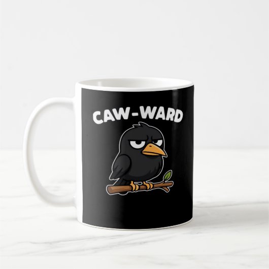 Caw-Ward Funny Quote コーヒーマグカップ (左)