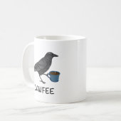 Cawfee Mug, Bird Mug, Crow Mug, Birding Gifts, Bir コーヒーマグカップ (正面左)