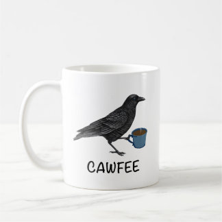 Cawfee Mug, Bird Mug, Crow Mug, Birding Gifts, Bir コーヒーマグカップ