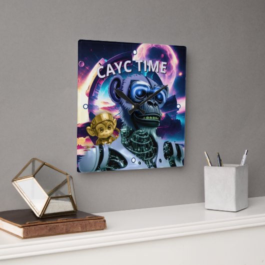 CAYCタイムウォールクロック スクエア壁時計 (オフィス)