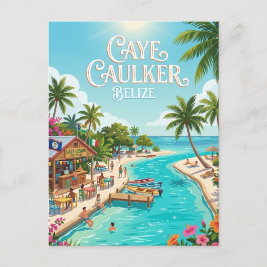 Caye Caulker Village Belize ポストカード (正面)