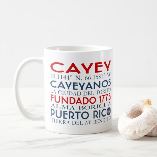 Cayey、プエルトリコ コーヒーマグカップ (ドーナツ)
