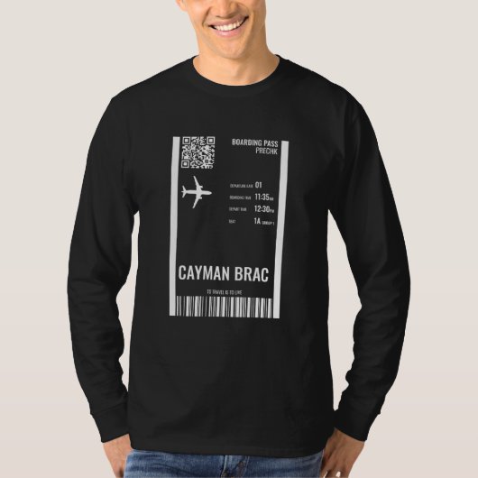 Cayman Brac Cayman Islands Boarding Pass Airline T Tシャツ (正面)
