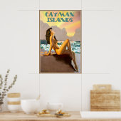 Cayman Islands British West Indies Caribbean Beach ポスター (キッチン)