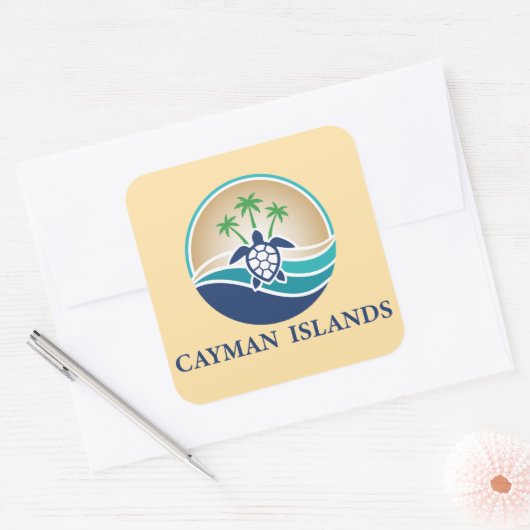 Cayman Islands Caribbean スクエアシール (封筒)