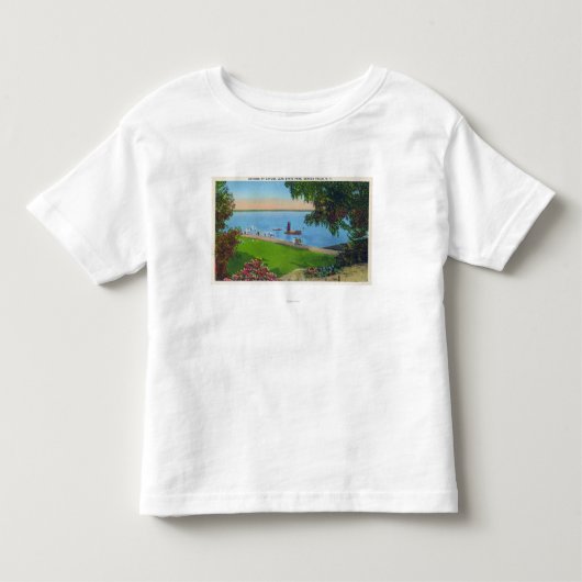 Cayuga湖の州立公園の水泳場面 トドラーTシャツ (正面)