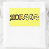 CB-おもしろい馬の漫画の文字シール 長方形シール (バッグ)