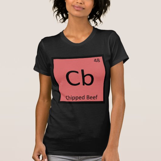 Cb – 欠落牛肉化学周期表記号 tシャツ (正面)