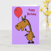 CB – 馬の漫画誕生日カード カード (黄色い花)