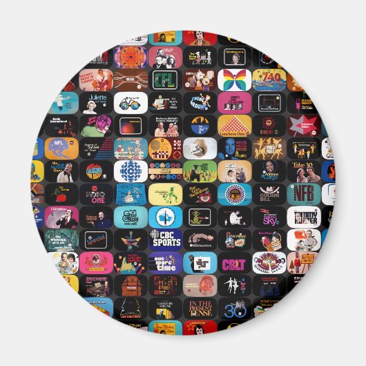 CBCロゴとグラフィックス丸型磁石 マグネット (正面)