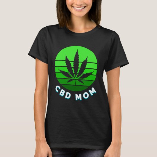 CBDママmommyおもしろいウィード女性用Vape Tシャツ (正面)