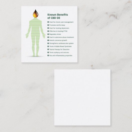 cbd油のメリット スクエア名刺 (正面/裏面)