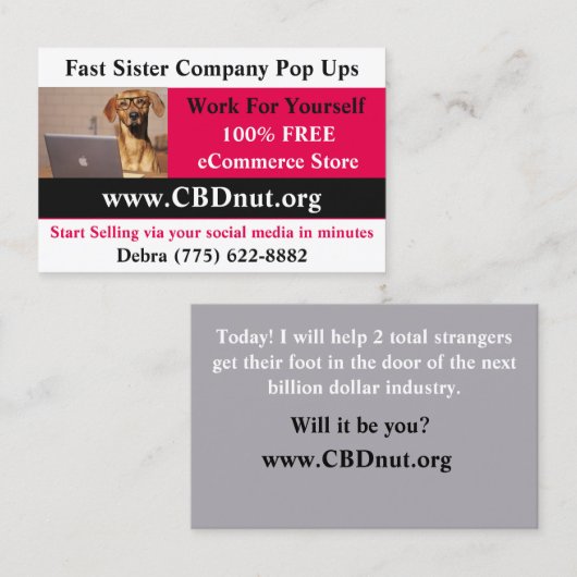 CBDnut.orgの会社は持ち上げますぽんと鳴ります 名刺 (正面/裏面)