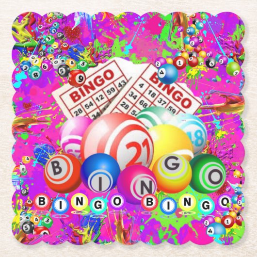 CBDOilPrincessデザインのBINGO BINGO ペーパーコースター (正面)