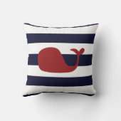 CBendelの航海のな青い縞のタツノオトシゴのクジラの枕 クッション (裏面)