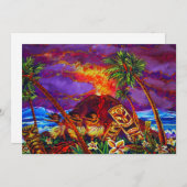 CBjorkのパーティの招待状の幸せなフラの溶岩 招待状 (正面/裏面)