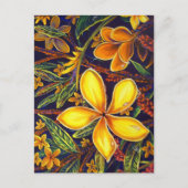 CBjorkイエローアイランドプルメリアアート ポストカード (正面)