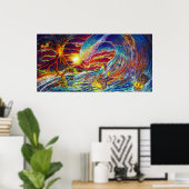 CBjorkティキビッグウェーブプリント ポスター (ホームオフィス)