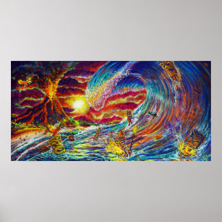 CBjorkティキビッグウェーブプリント ポスター