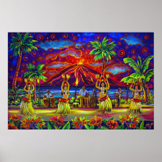 CBjork、ハワイアンフラルアウ(ハワイ式宴会)巨大ポスター ポスター