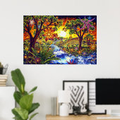 CBjork、BDazzled川 ポスター (ホームオフィス)