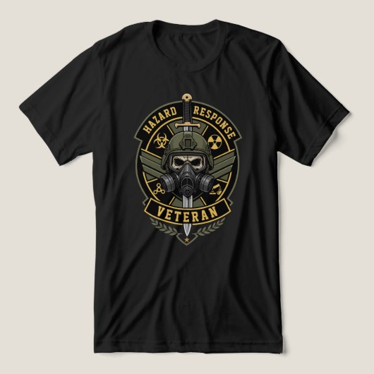 CBRNベテラン・エンブレム 緊急防衛作戦 トライブレンドTシャツ (デザイン正面)