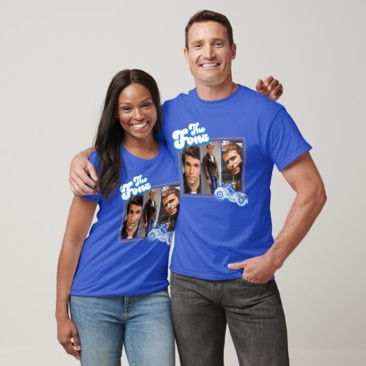 CBS Happy Dayshe Fonz Mens Unise Grey Cartoon Crew Tシャツ (ユニセックス)