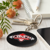 CBSCA 2.25インチ基本ボタンキーチェーン キーホルダー (側面)