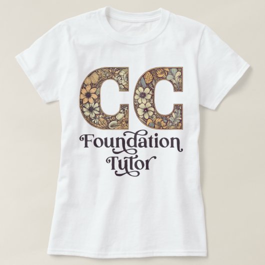 CCの基礎チューターのクラシカル会話フローラ Tシャツ (デザイン正面)