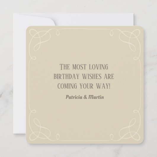 CC0709用エレガント誕生日フローラ親愛ハート カード (裏面)