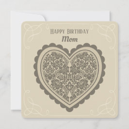 CC0709用エレガント誕生日フローラ親愛ハート カード