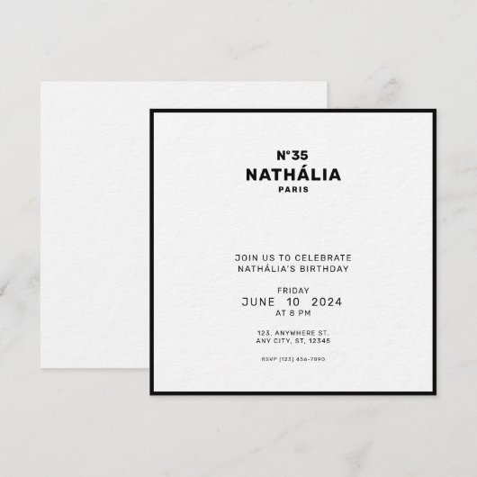 CC (シック&クラシック) 招待状 (正面/裏面)