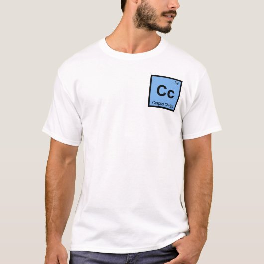 Cc - テキサス州コーパスクリスティ 化学記号 tシャツ (正面)