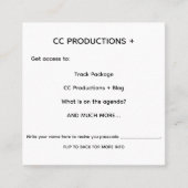 CC Productions+ スクエア名刺 (正面)
