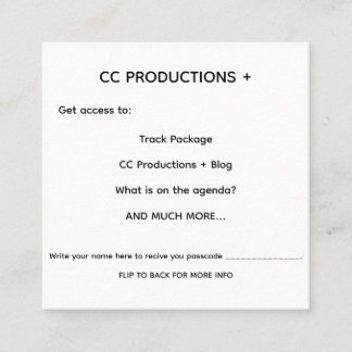CC Productions+ スクエア名刺