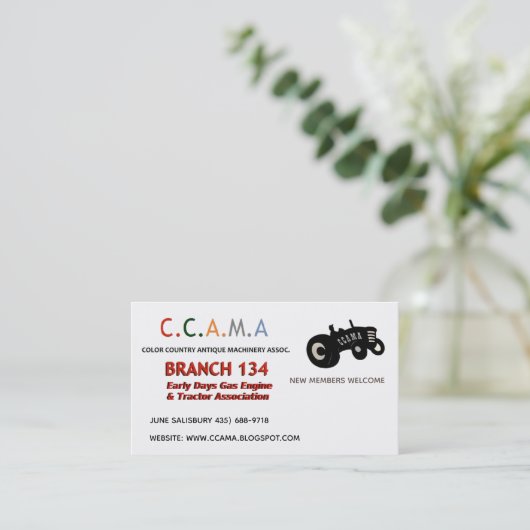CCAMAのヴィンテージのトラクターの名刺 名刺 (スタンド正面)