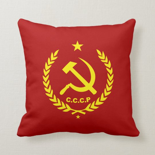 Cccpの共産主義のソ連国旗のバッジ クッション Zazzle Co Jp