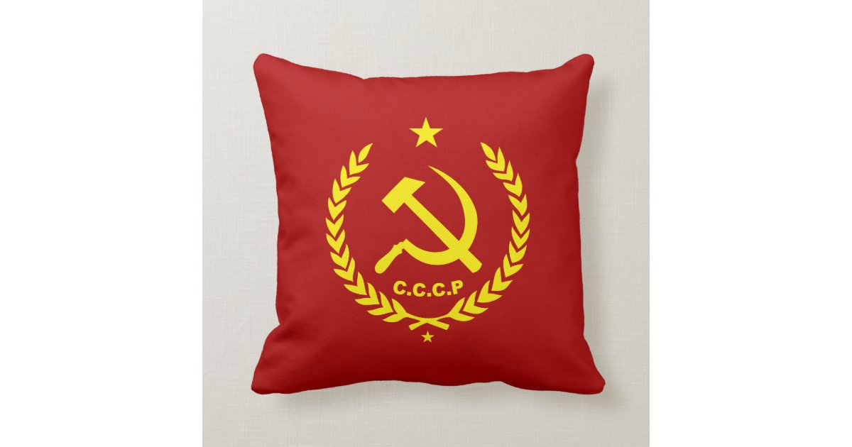 Cccpの共産主義のソ連国旗のバッジ クッション Zazzle Co Jp