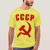 cccpのソビエト社会主義共和国連邦のソ連国旗 tシャツ (正面)