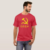 CCCPのソ連国旗の人のワイシャツ Tシャツ (正面フル)