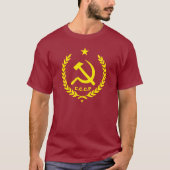 CCCPの共産主義のソ連国旗のバッジ Tシャツ (正面)