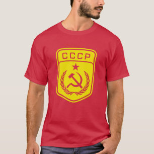 CCCPの紋章の共産主義の人のTシャツ Tシャツ