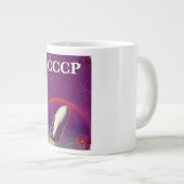 CCCP ソビエト宇宙開発競争トラベルポスター ジャンボコーヒーマグカップ (正面右)