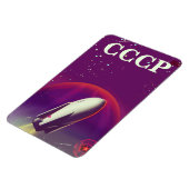 CCCP ソビエト宇宙開発競争トラベルポスター マグネット (左側)