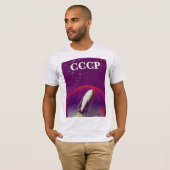 CCCP ソビエト宇宙開発競争トラベルポスター Tシャツ (正面フル)