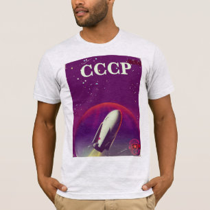 CCCP ソビエト宇宙開発競争トラベルポスター Tシャツ