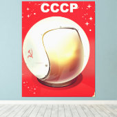 CCCP ビンテージ 赤 ソ連 宇宙 ポスター キャンバスプリント (インサイチュ (ウッドフロア))