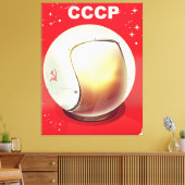 CCCP ビンテージ 赤 ソ連 宇宙 ポスター キャンバスプリント (インサイチュ (リビング))