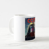 CCCP レトロ ビンテージ ソビエト 列車 ポスター コーヒーマグカップ (正面左)